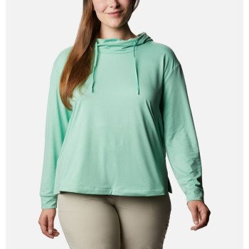 Columbia PFG Slack Water Knit Plus Size, Sudaderas Con Capucha Verdes Para Mujer | 630921-MBH